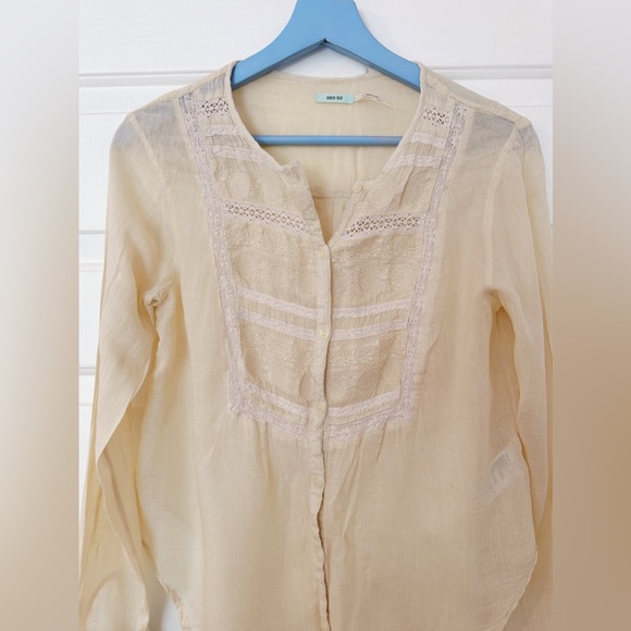 Size Small Kimchi Blue Boho Cream Blouse with Embroidery from Urban Outfitters. - Picture 2 of 5